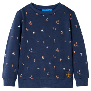 Sudadera infantil azul marino mélange 116 D