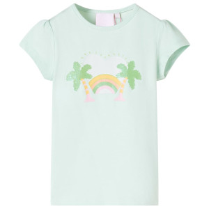 Camiseta infantil verde menta claro 104 D