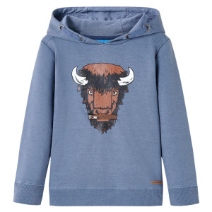 Sudadera para niños con capucha azul melange 140 D