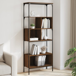 Livraria 5 estantes madeira engenharia marrom 76x33x188.5 cm D