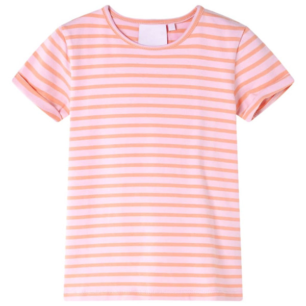 Camiseta infantil con diseño a rayas rosa 128 D