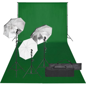 Kit de estúdio fotográfico com conjunto de iluminação e fundo D