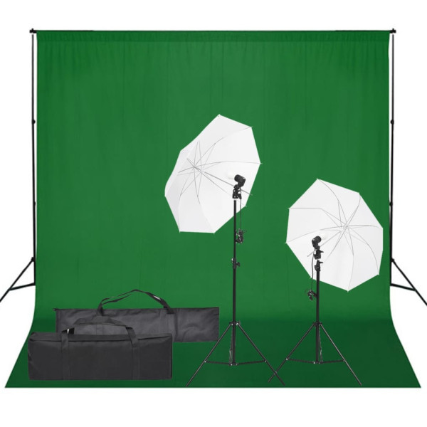 Kit de estudio fotográfico con set de luces y fondo D