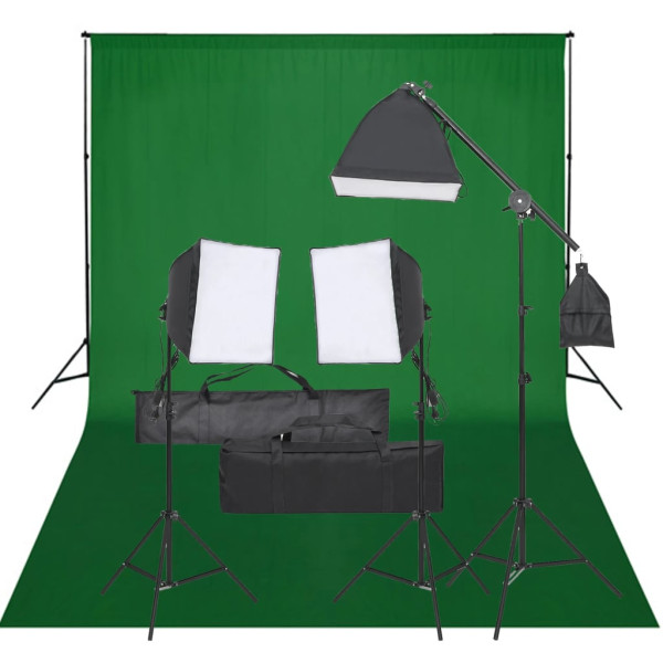 Kit de estudio fotográfico con set de luces y fondo D