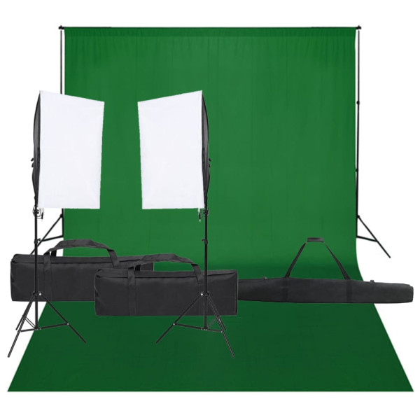 Kit de estudio fotográfico con set de luces y fondo D