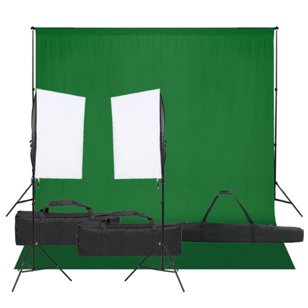 Kit de estúdio fotográfico com conjunto de iluminação e fundo D