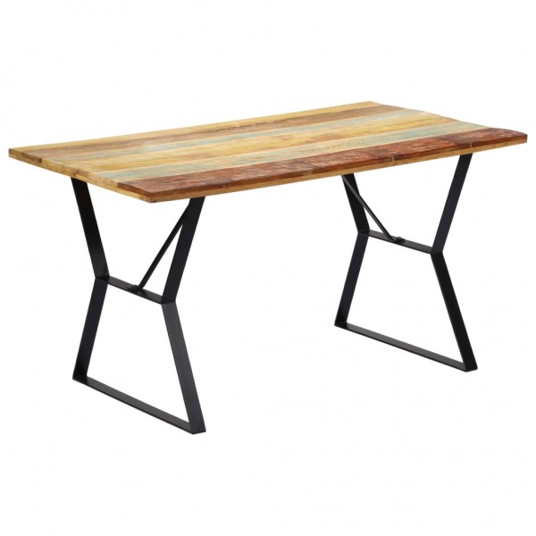 Mesa de jantar de madeira maciça reciclada 140x80x76 cm D