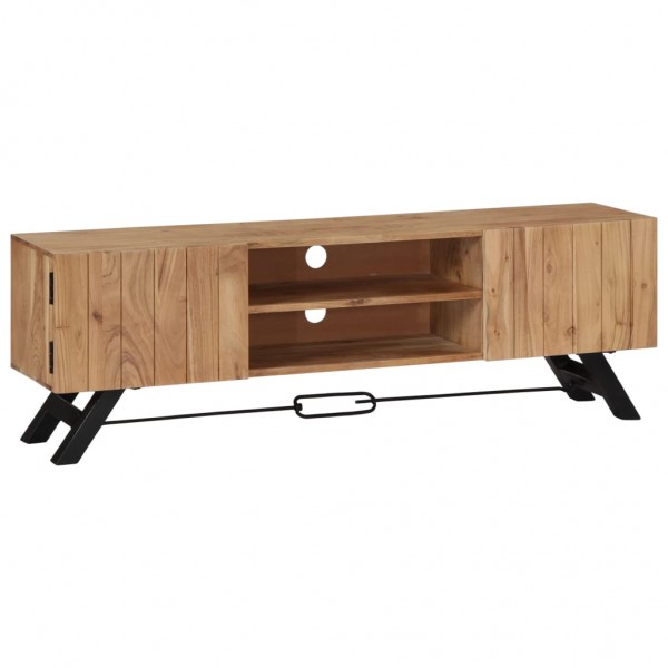 Mueble para TV madera maciza de acacia 140x30x45 cm D