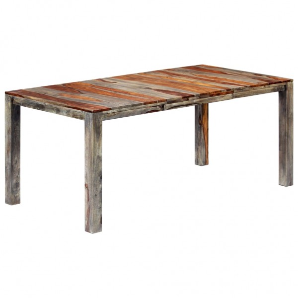 Mesa de jantar de madeira maciça de sheesham cinza 180x90x76 cm D