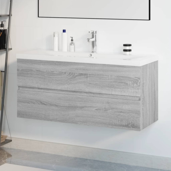 Mueble de baño con lavabo madera contrachapada gris Sonoma D