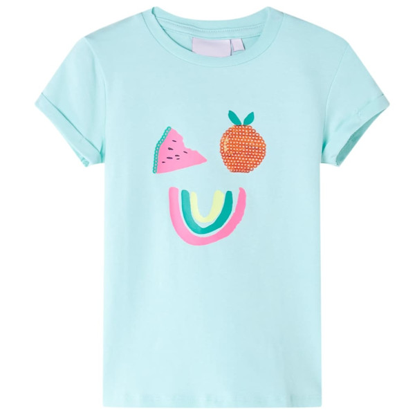 Camiseta infantil aguamarina claro 104 D