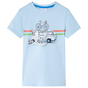 Camiseta para niños azul claro 128 D