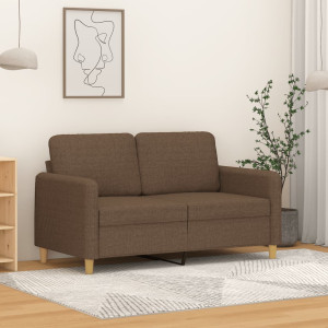 Sofá de 2 plazas de tela marrón 120 cm D