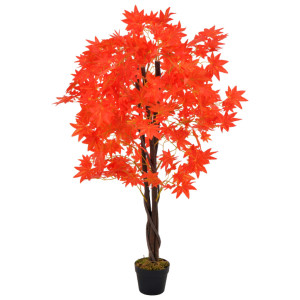 Planta artificial árbol de arce con macetero rojo 120 cm D