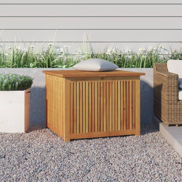 Caja de almacenaje de jardín madera maciza acacia 75x75x58 cm D