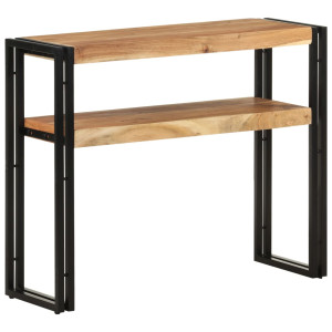 Mesa consola de madera maciza de acacia 90x30x75 cm D