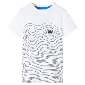 Camiseta para niños con estampado de tiburón color crudo 104 D