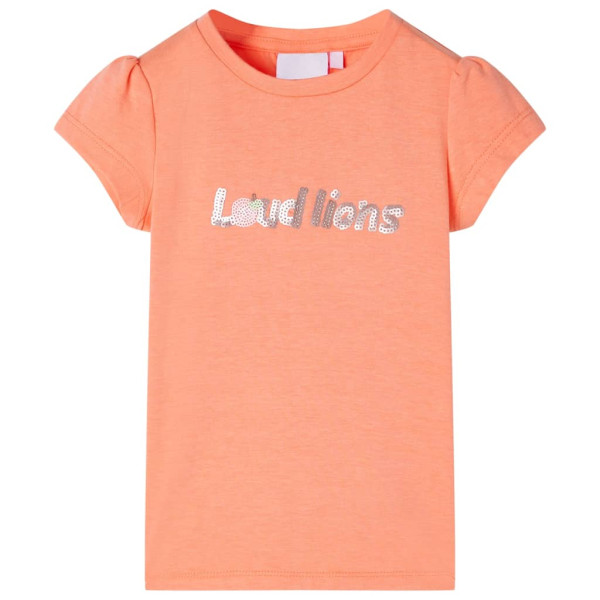 Crianças t-shirt mangas laranja tampa neon 104 D