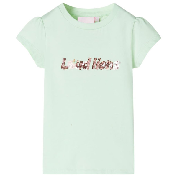 Camiseta para niños de manga casquillo verde suave 140 D