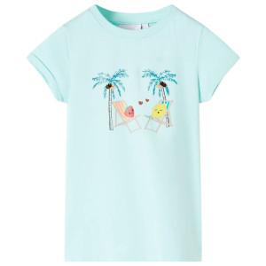 Camiseta infantil aguamarina claro 140 D