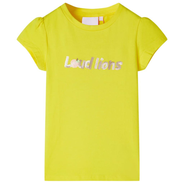 Camiseta para niños de manga casquillo amarillo chillón 116 D