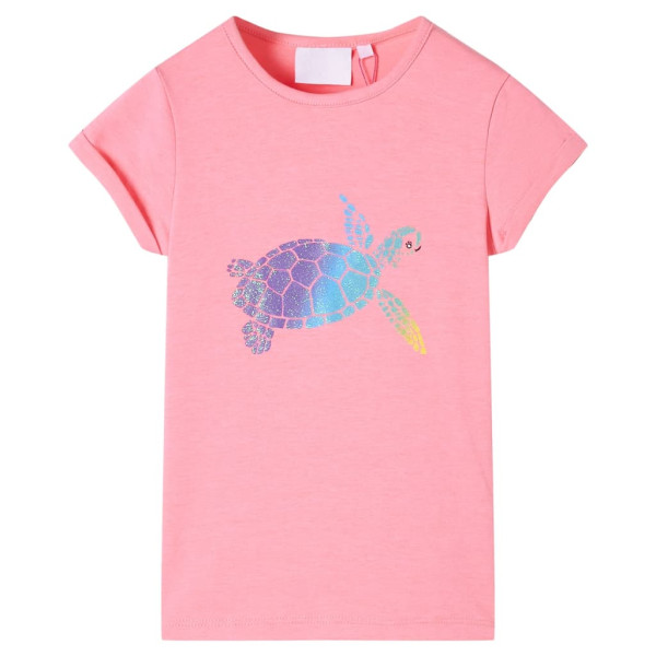 Camiseta para niños rosa chillón 140 D