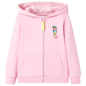 Sudadera infantil con capucha y cremallera rosa 116 D