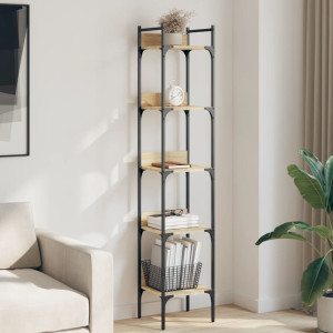 Librería de 5 estantes madera roble Sonoma 35x30x174 cm D