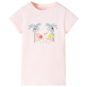 Camiseta infantil rosa suave 116 D