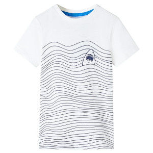 Camiseta para niños con estampado de tiburón color crudo 116 D