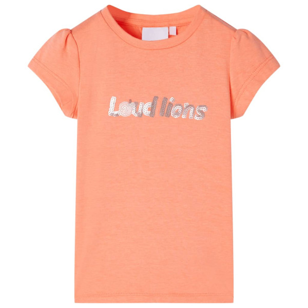 Camiseta de niños de manga casquillo naranja neón 116 D