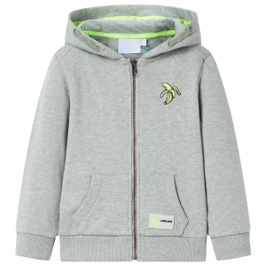 Hoodie para crianças com capuz e zíper melange clara 128 D