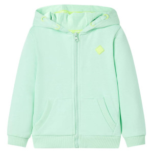 Sudadera para niños con capucha y cremallera verde brillante 128 D