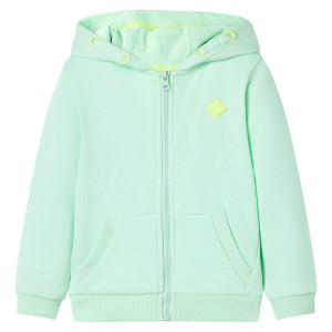 Sudadera para niños con capucha y cremallera verde brillante 104 D