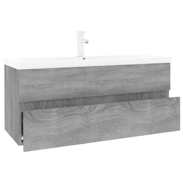 Mueble de baño con lavabo madera contrachapada gris Sonoma D