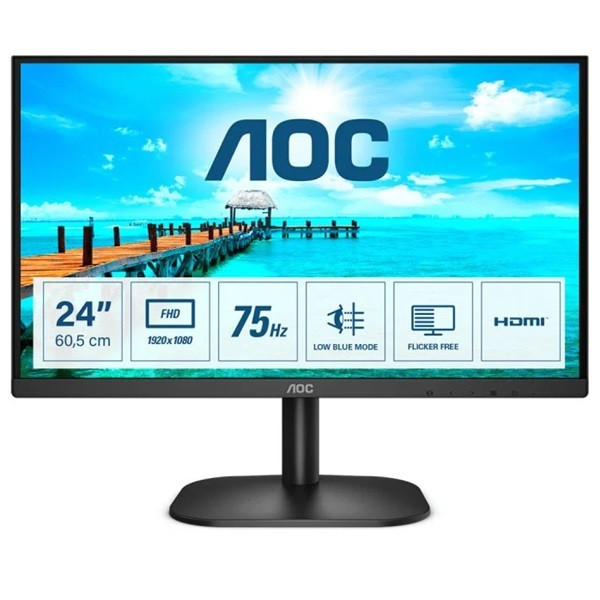 Monitor AOC 23,8" LED FHD 24B2XDM preto D