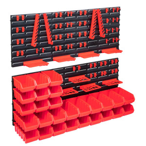 Kit de caixa de armazenamento 103 pcs painéis de parede vermelho/preto D