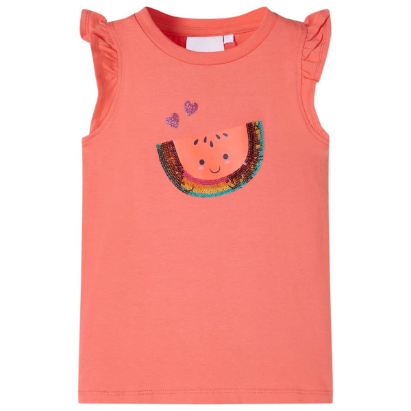 Camiseta para niños de manga volante coral 128 D