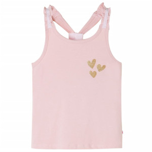 Camiseta de tirantes infantil con corazones purpurina rosa claro 92 D