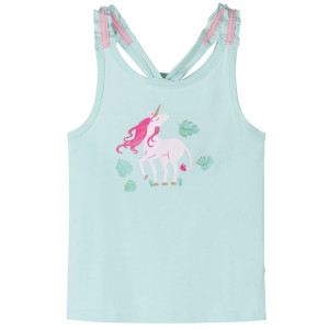 Camiseta de tirantes infantil verde menta claro 140 D