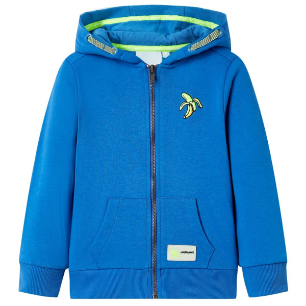 Sudadera para niños con capucha y cremallera azul 116 D