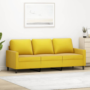 Sofá de 3 plazas terciopelo amarillo 180 cm D