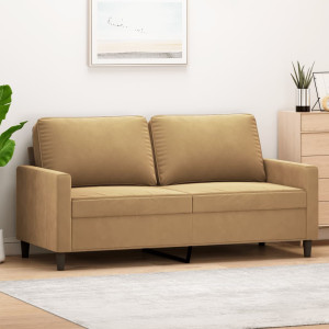 Sofá de 2 plazas terciopelo marrón 140 cm D
