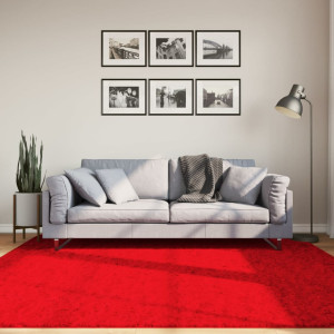 Tapete de cabelo curto suave lavável HUARTE vermelho 200x200 cm D