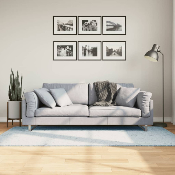 Tapete de cabelo curto suave e lavável HORTE azul 100x200 cm D