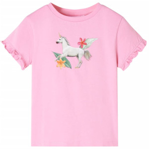 Camiseta para niños de manga corta rosa brillante 104 D