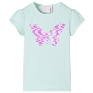 T-shirt infantil com mangas luz menta 92 D