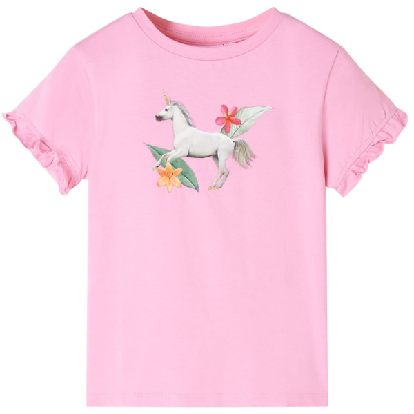 Camiseta para niños de manga corta rosa brillante 128 D