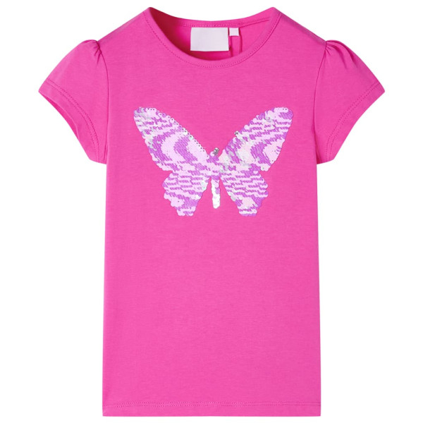 Camiseta de niños de manga casquillo rosa oscuro 116 D