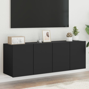 Muebles para TV de pared 2 unidades negro 60x30x41 cm D